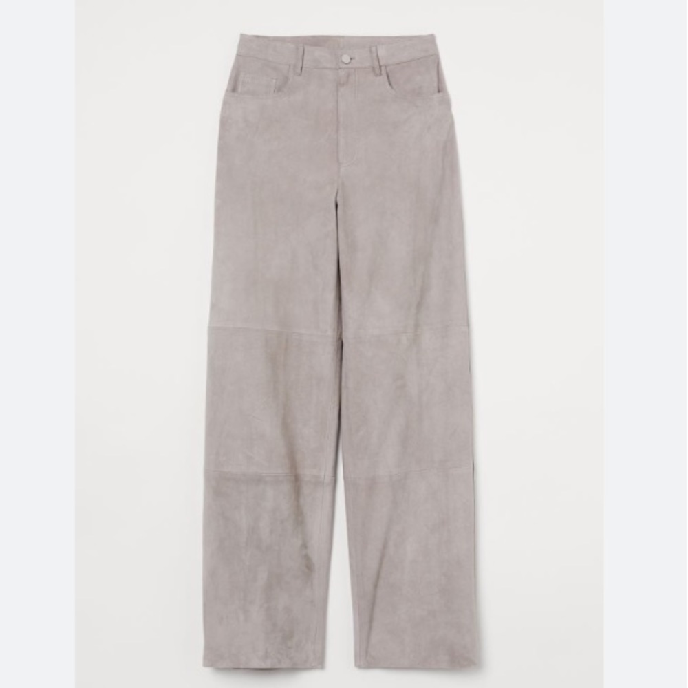 H&M leather Suede wide leg pants